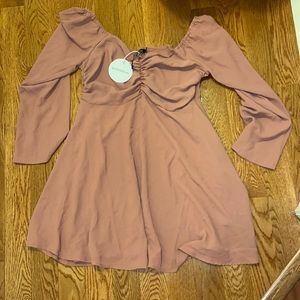 Pink Boohoo off the shoulder dress. Size US 12